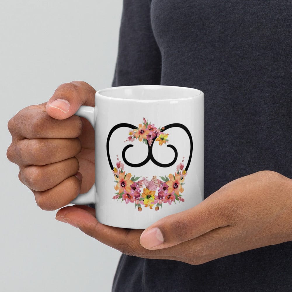 Hippie Soul Shop Hearts and Flowers 5 - With butterfly - White Glossy Mug