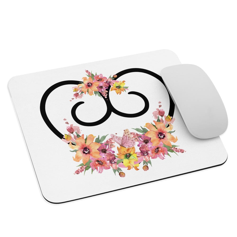 Hippie Soul Shop Hearts and Flowers - With butterfly - Mouse Pad