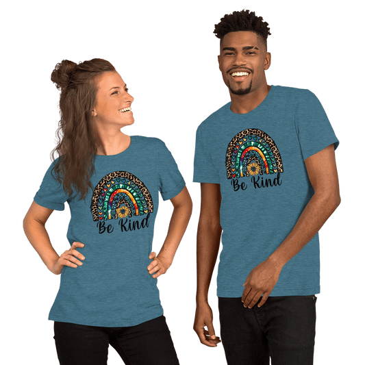 Hippie Soul Shop Heather Deep Teal / S Be Kind - Beautiful image for this important message - Short-Sleeve Unisex T-Shirt