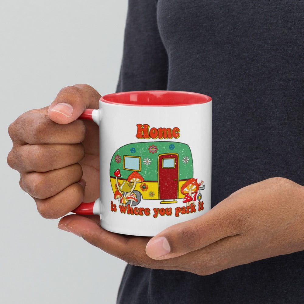 Hippie Soul Shop Home is Where You Park It - Mug with Color Inside
