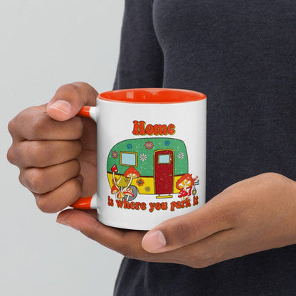 Hippie Soul Shop Home is Where You Park It - Mug with Color Inside