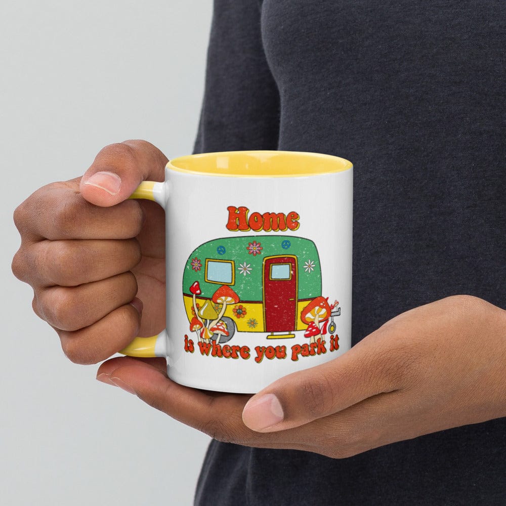 Hippie Soul Shop Home is Where You Park It - Mug with Color Inside