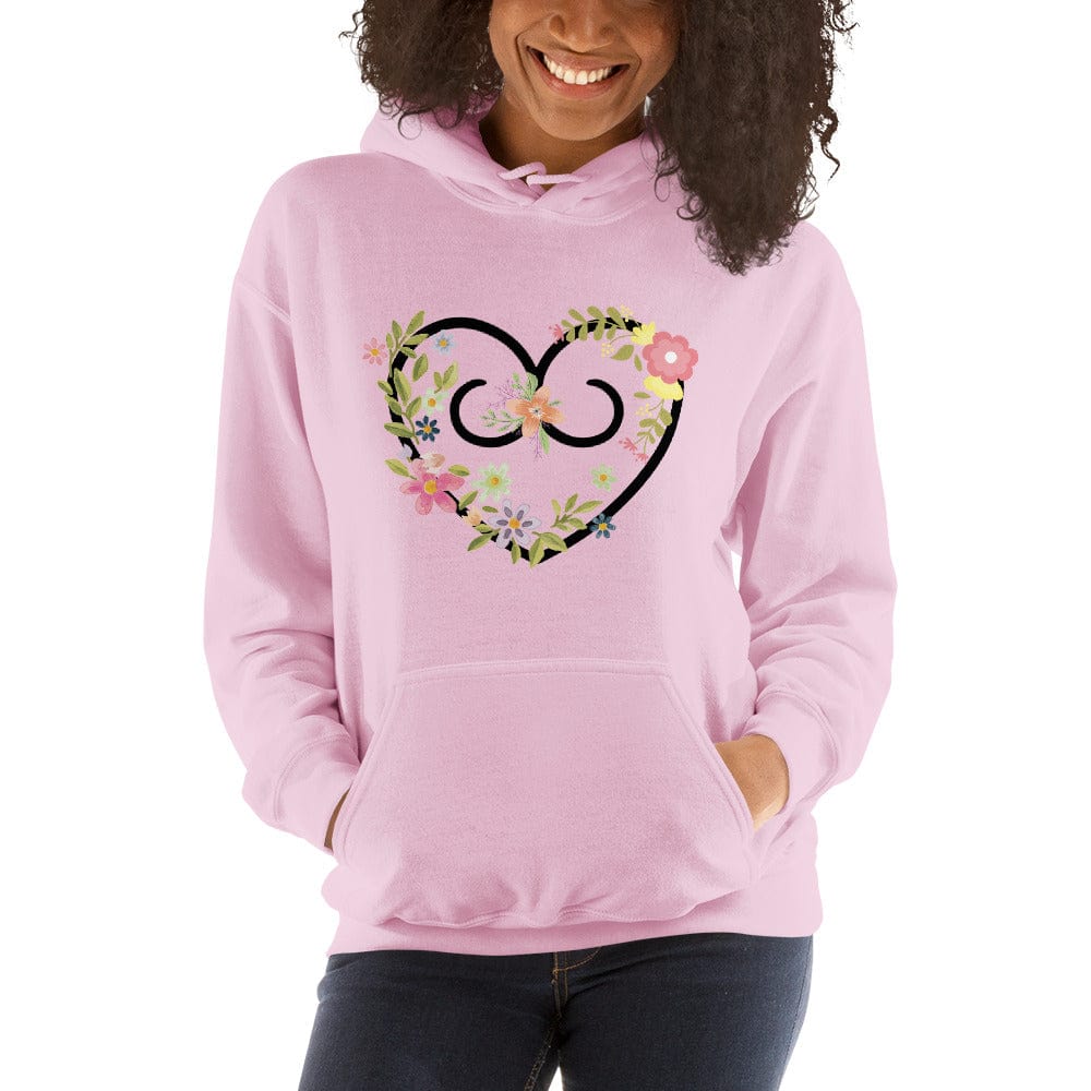 Hippie Soul Shop Light Pink / S Hearts and Flowers 1 - Such a pretty combination - Unisex Hoodie