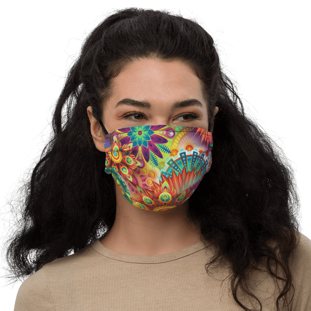 Hippie Soul Shop Mandala in bright beautiful jewel tones - Premium face mask