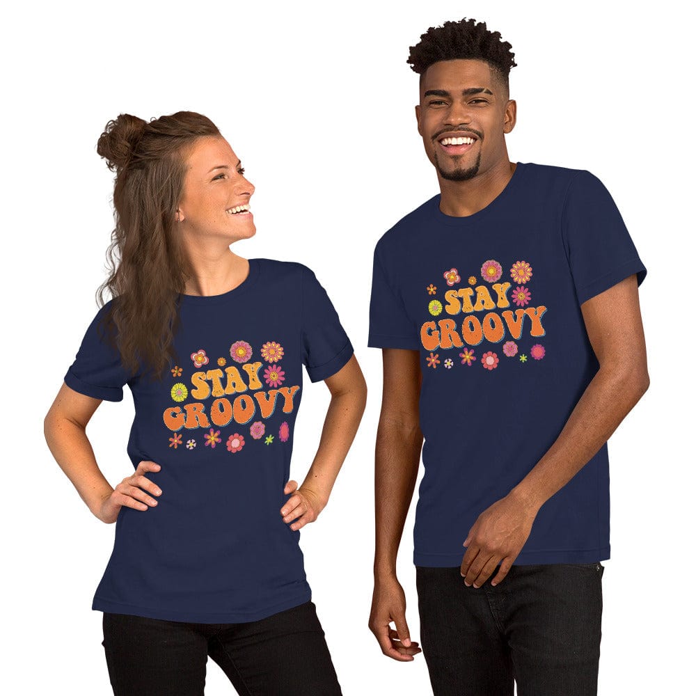 Hippie Soul Shop Navy / XS Stay Groovy - Colorful fun design - Unisex t-shirt
