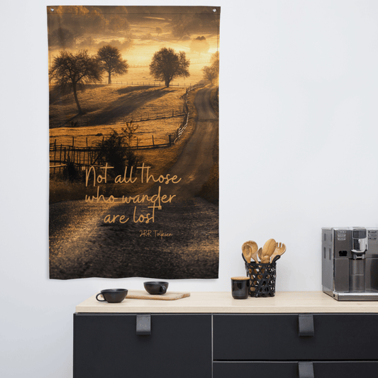 Hippie Soul Shop Not All Those Who Wander Are Lost (JRR Tolkien) - Decorative Flag