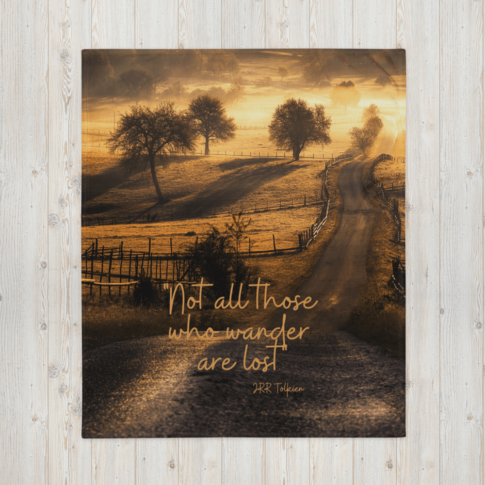 Hippie Soul Shop Not All Those Who Wander Are Lost (JRR Tolkien) - Throw Blanket