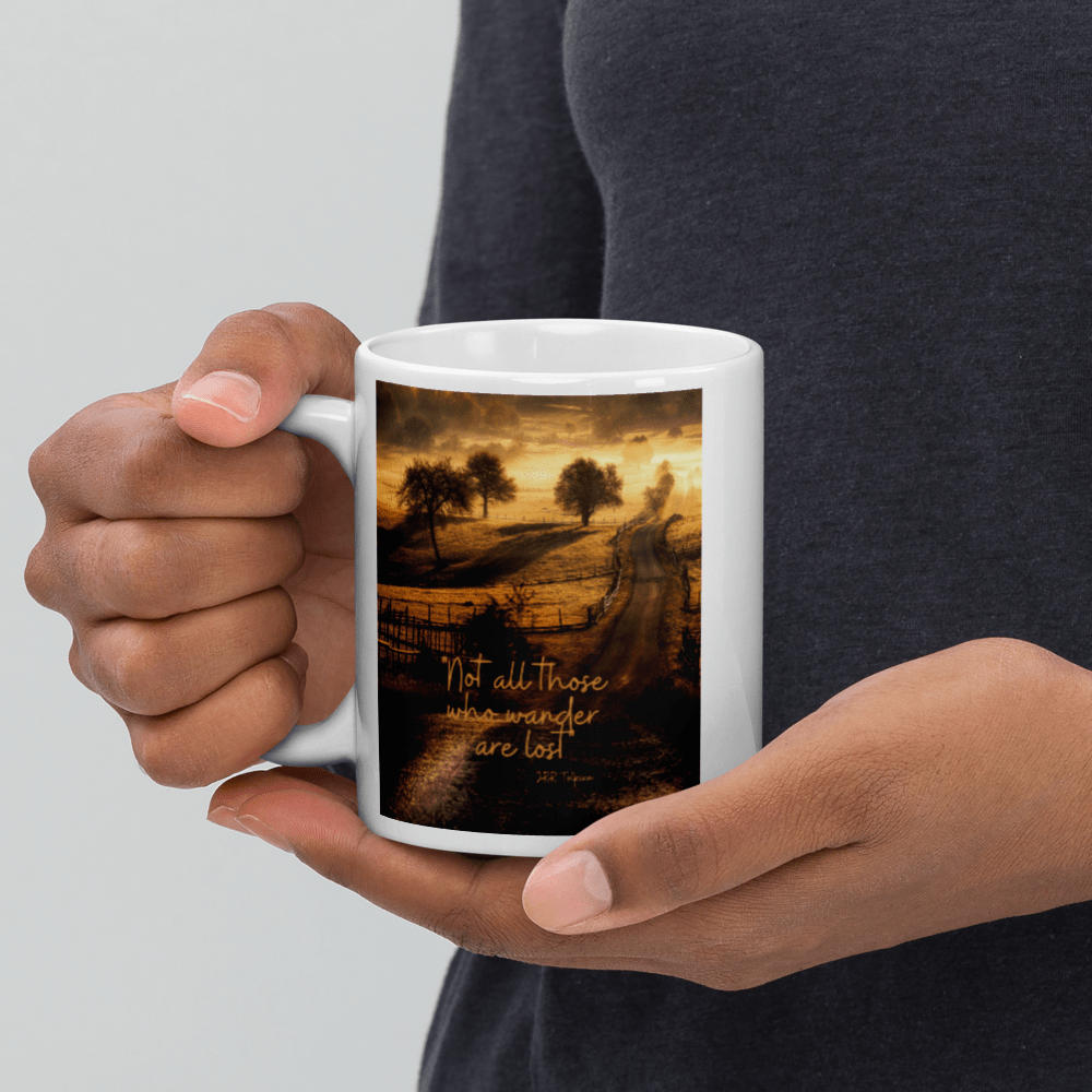 Hippie Soul Shop Not All Those Who Wander Are Lost (JRR Tolkien) - White Glossy Mug