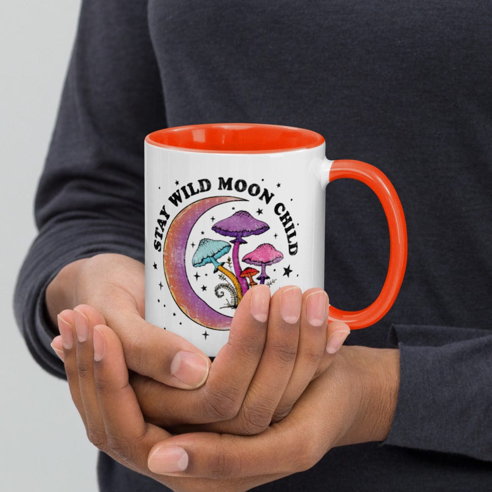 Hippie Soul Shop Orange Stay Wild Moon Child - Pretty fun design - Mug with Color Inside