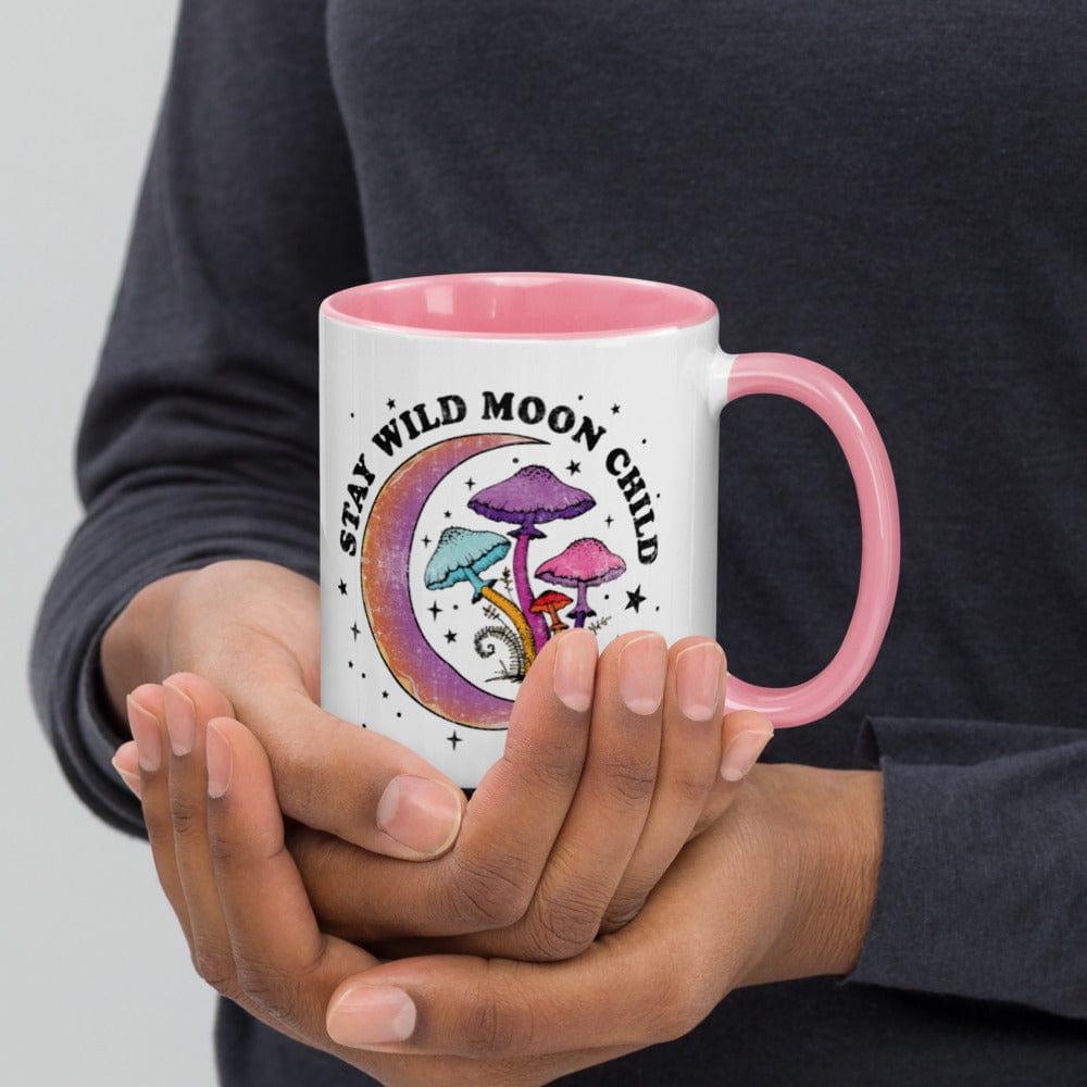 Hippie Soul Shop Pink Stay Wild Moon Child - Pretty fun design - Mug with Color Inside