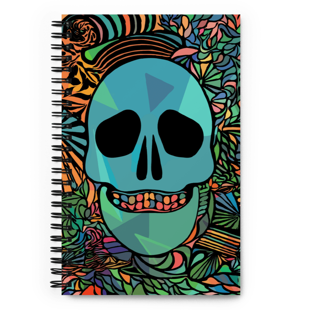 Hippie Soul Shop Psychedelic Skull - Fun image to make you smile - Spiral Notebook