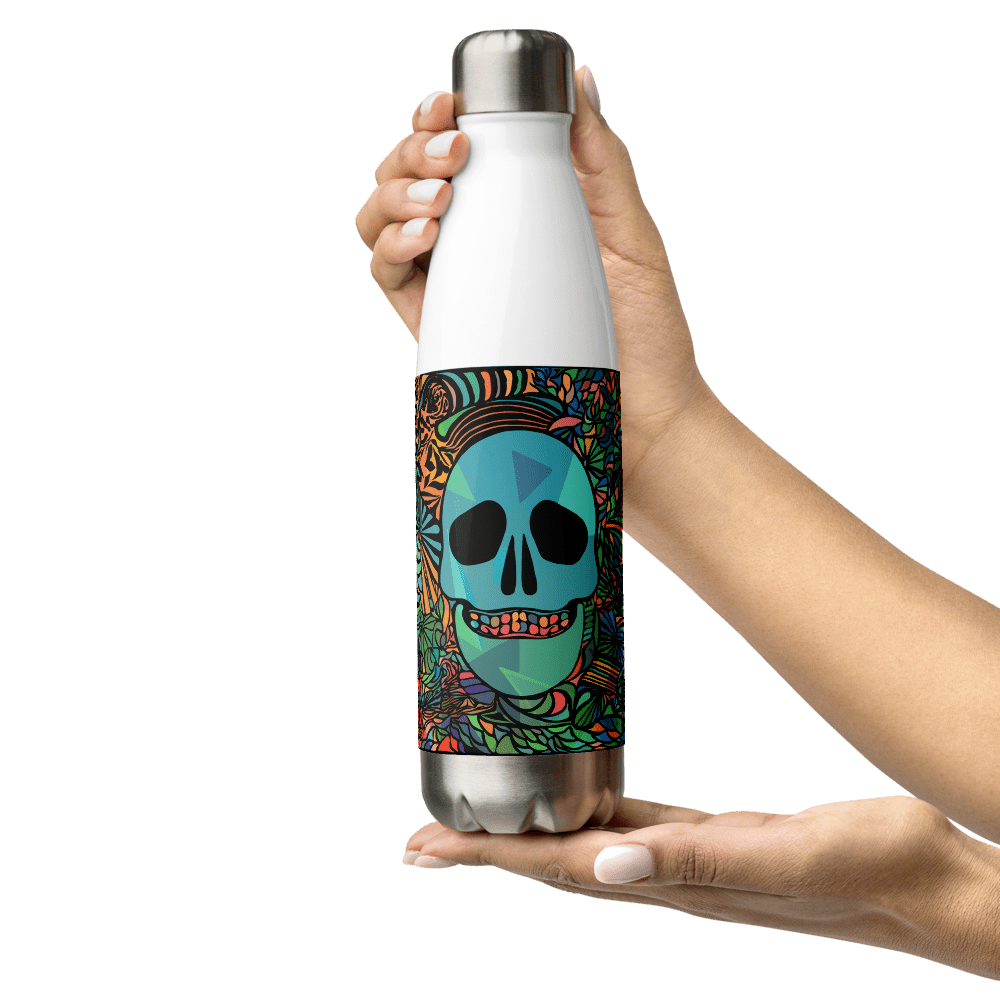Hippie Soul Shop Psychedelic Skull - Fun image to make you smile - Stainless Steel Water Bottle