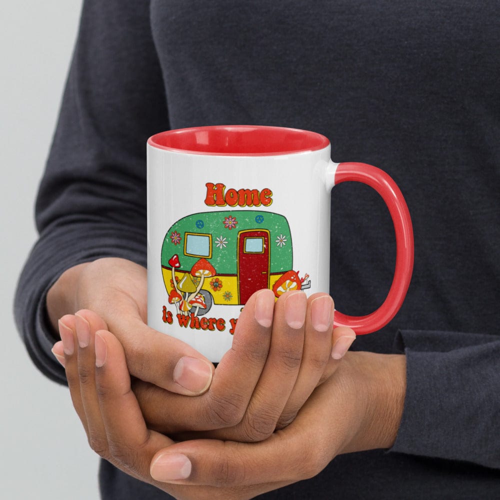 Hippie Soul Shop Red Home is Where You Park It - Mug with Color Inside