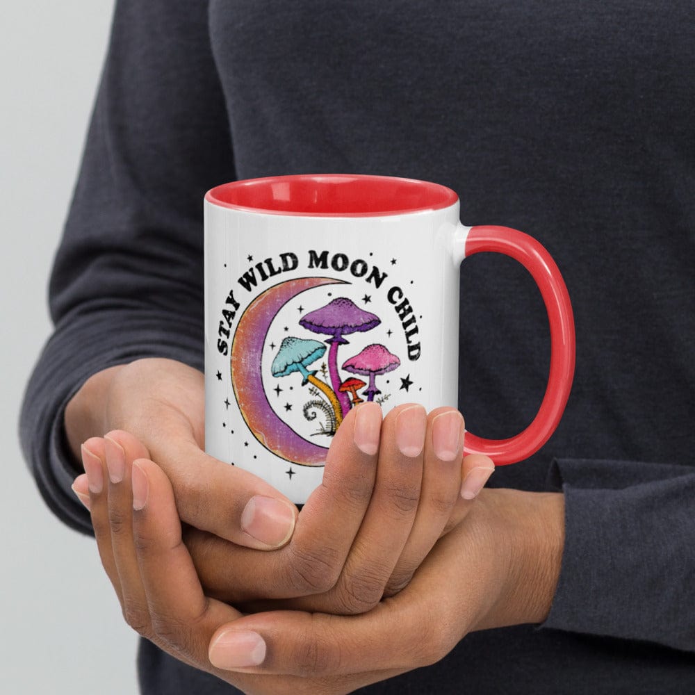 Hippie Soul Shop Red Stay Wild Moon Child - Pretty fun design - Mug with Color Inside