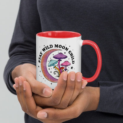 Hippie Soul Shop Red Stay Wild Moon Child - Pretty fun design - Mug with Color Inside