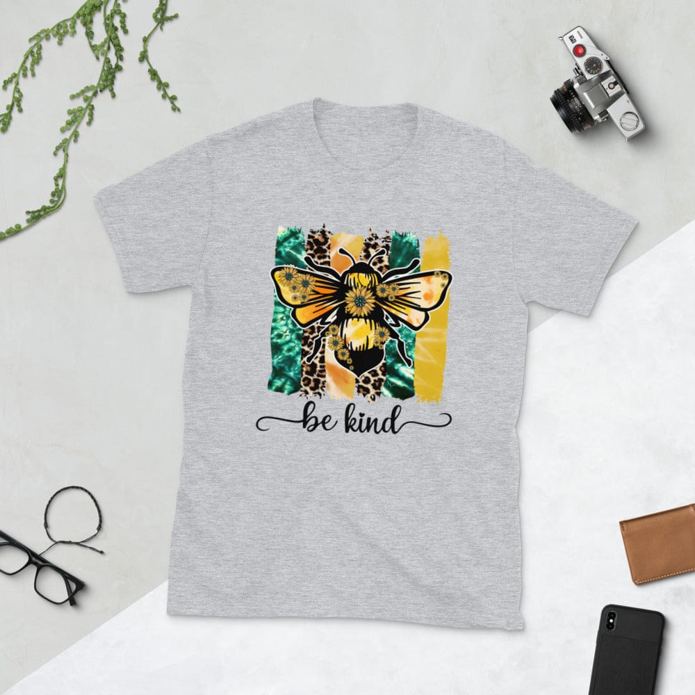 Hippie Soul Shop Sport Grey / S Be Kind - Colorful bee image for this important message - Short-Sleeve Unisex T-Shirt