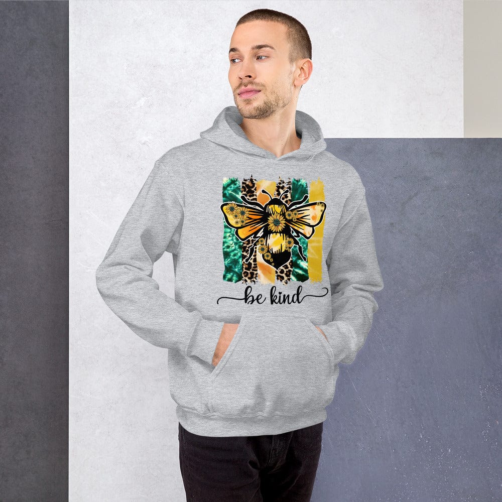 Hippie Soul Shop Sport Grey / S Be Kind - Colorful bee image for this important message - Unisex Hoodie