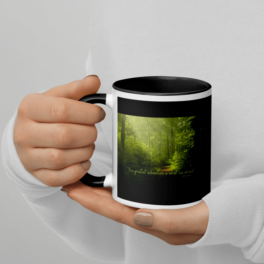 Hippie Soul Shop The greatest adventure is what lies ahead (JRR Tolkien) - Mug with Color Inside