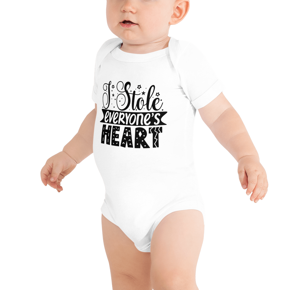 Hippie Soul Shop White / 3-6m I Stole Everyone's Heart - Baby short sleeve one piece
