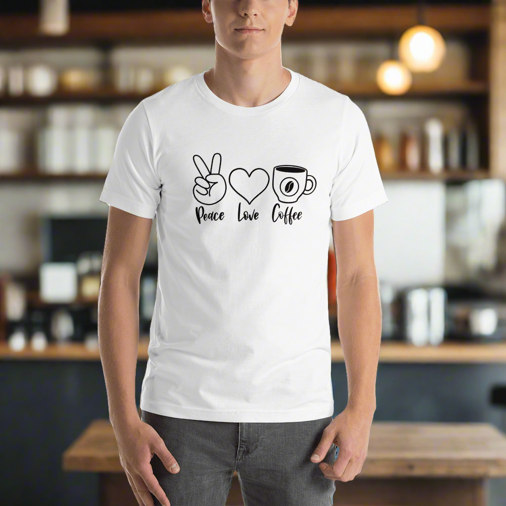 Hippie Soul Shop White / XS Peace Love Coffee - Not necessarily in that order :) - Short-Sleeve Unisex T-Shirt