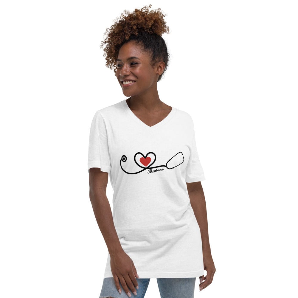 Hippie Soul Shop XS Health Care - Montana - Unisex Short Sleeve V-Neck T-Shirt