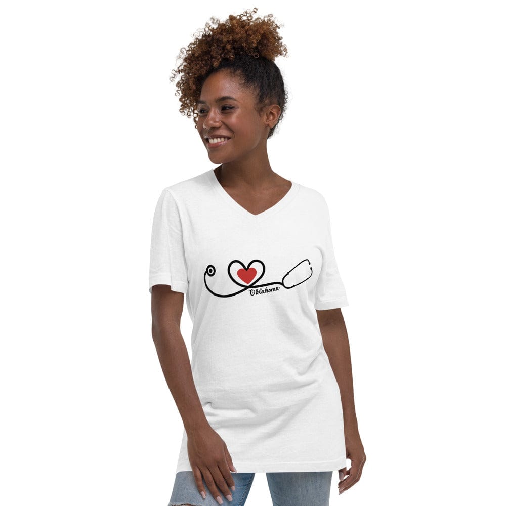 Hippie Soul Shop XS Health Care - Oklahoma - Unisex Short Sleeve V-Neck T-Shirt