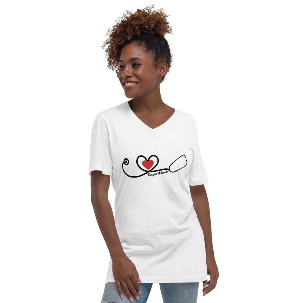 Hippie Soul Shop XS Health Care - Virgin Islands - Unisex Short Sleeve V-Neck T-Shirt
