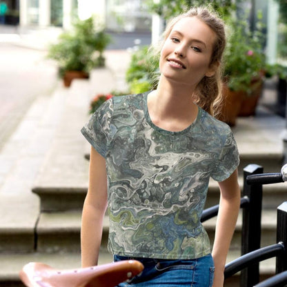 Hippie Soul Shop XS Serenity original art - All-Over Print Crop Tee