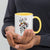 Hippie Soul Shop Yellow Groovy design of hand with peace sign and flowers - Mug with Color Inside