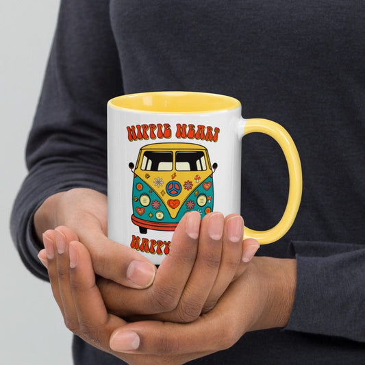 Hippie Soul Shop Yellow Hippie Heart Happy Heart - Mug with Color Inside