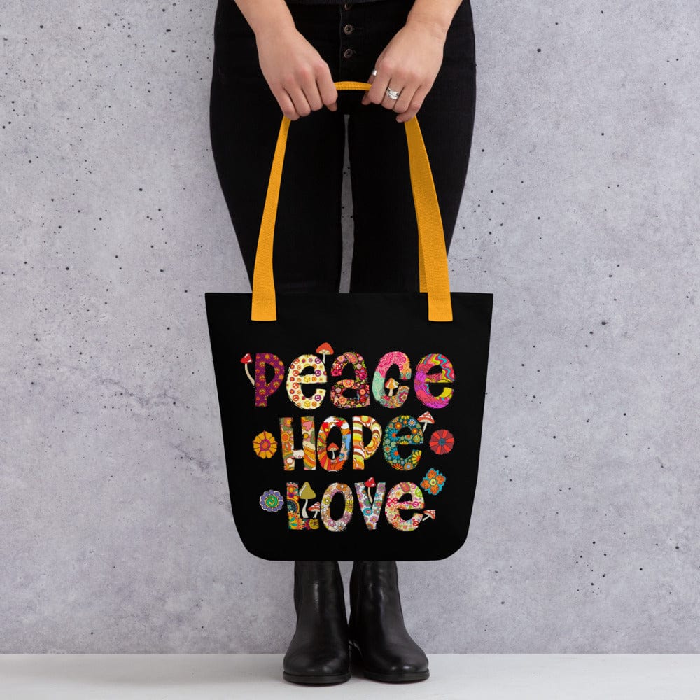 Peace Hope Love Tote Bag 100 Polyester Funky Patchwork Boho Hippie Hippie Soul Shop