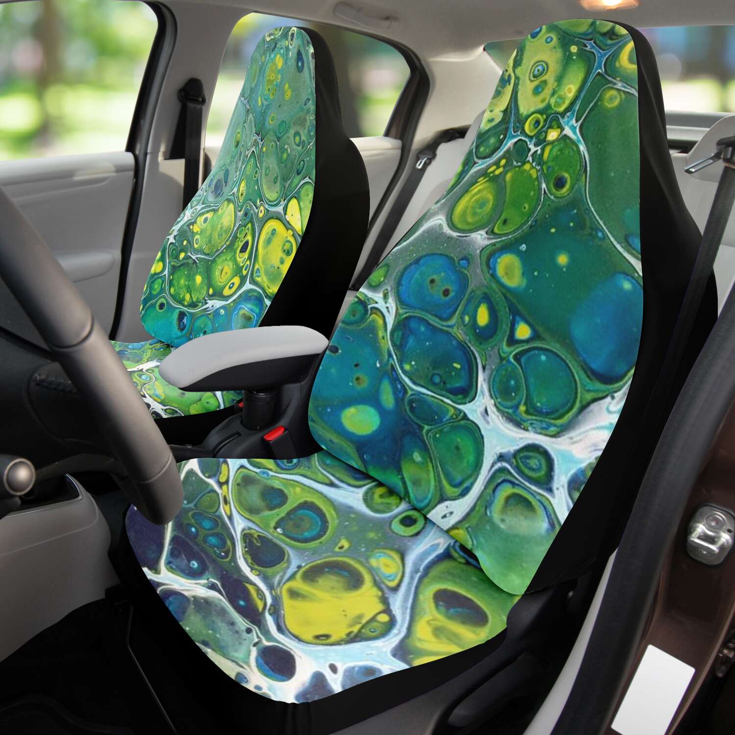 Subliminator Car Seat Cover - AOP One size Lily Pad original art - Car Seat Covers