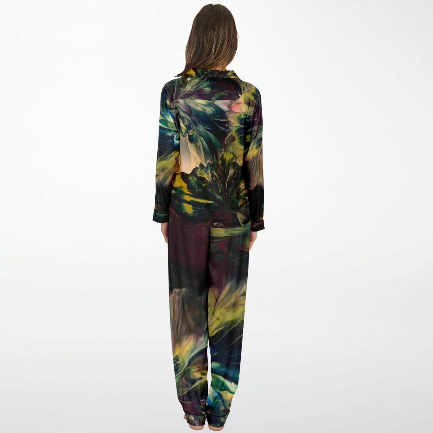 Subliminator Women's Satin Pajamas - AOP XS/S Fleurs original art - Women's Satin Pajamas