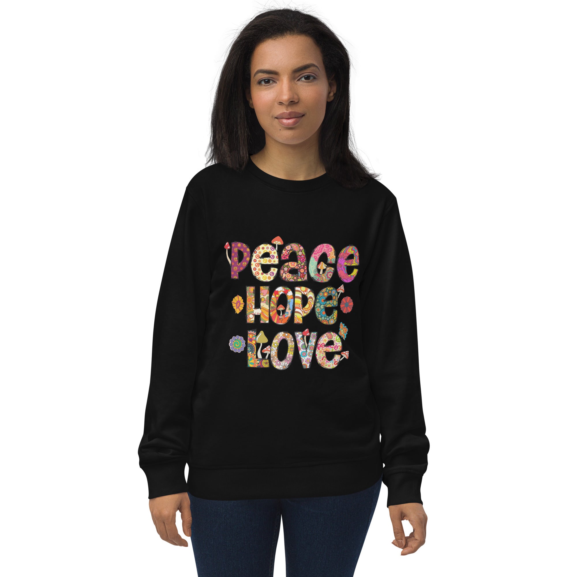 Peace Hope Love - Unisex organic sweatshirt